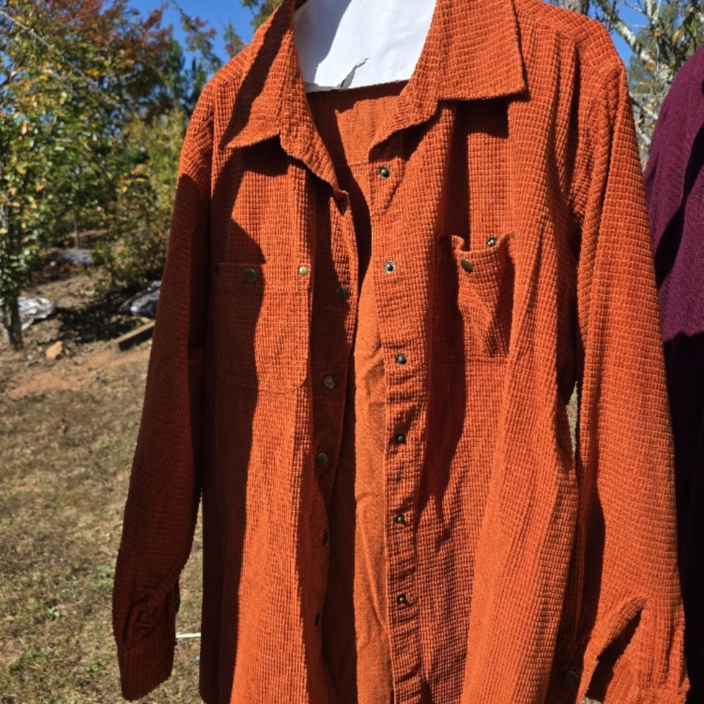Rust Orange Button-Up Jacket